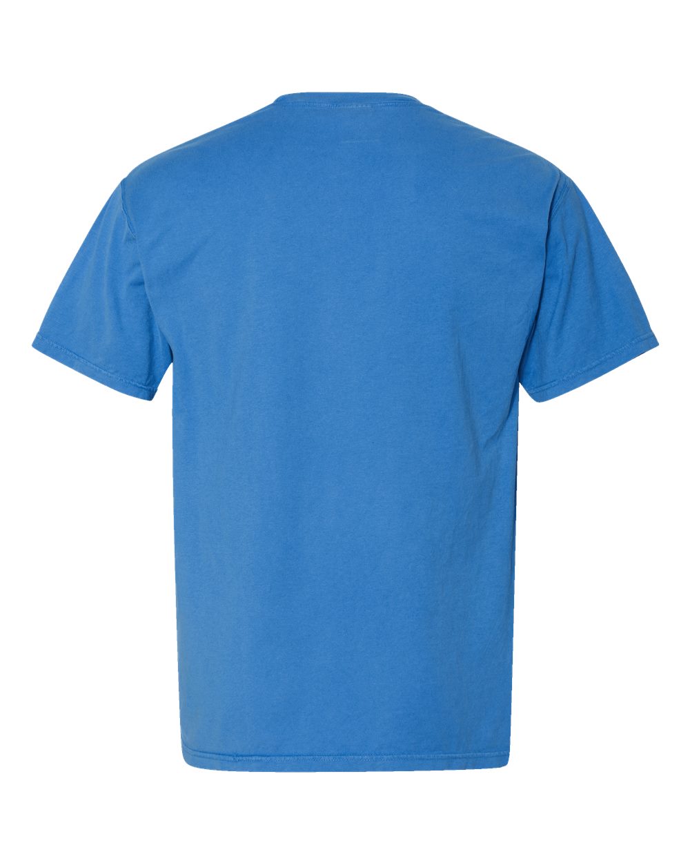 Rear View of Summer Sky Blue Garment-Dyed Pocket T-Shirt - GDH150