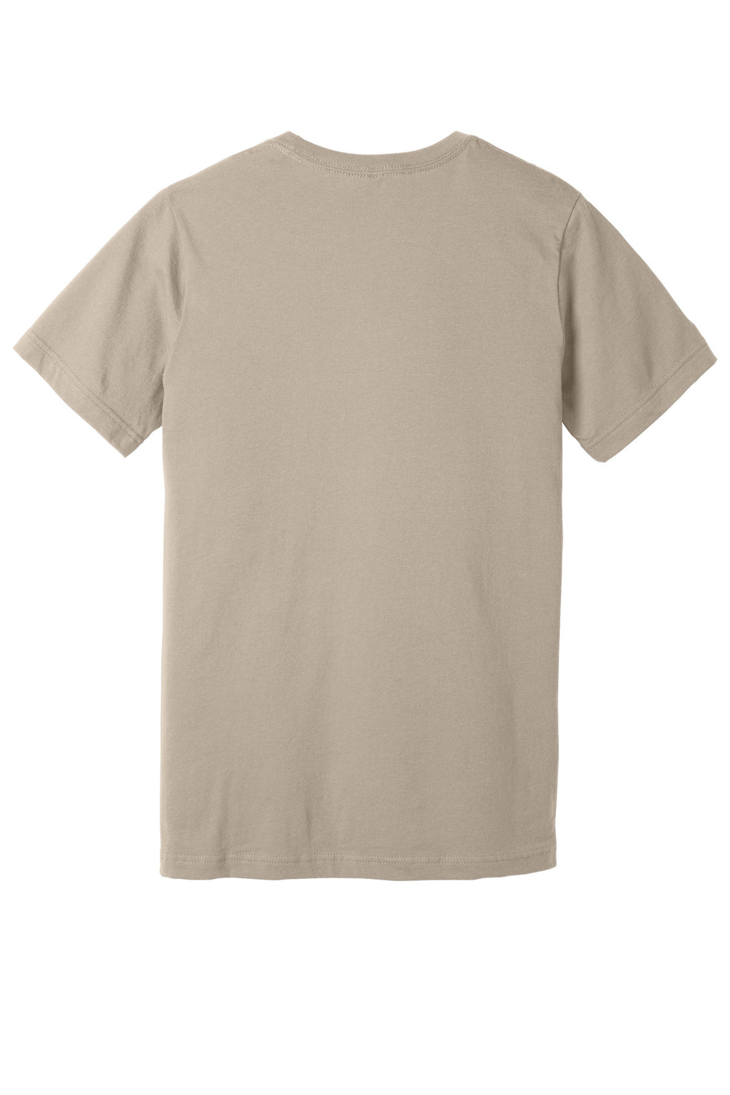 Rear View of Tan BELLA+CANVAS Unisex Jersey Short Sleeve Tee. BC3001