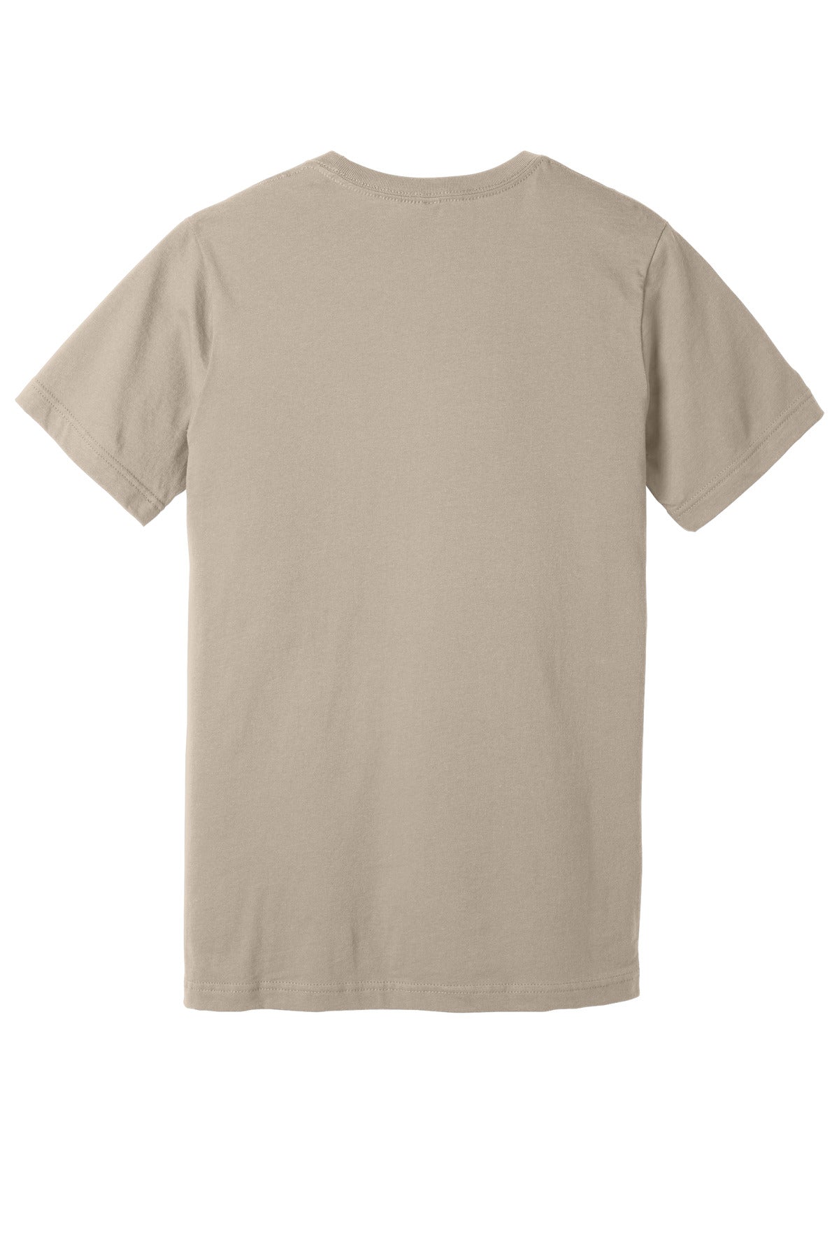 Rear View of Tan BELLA+CANVAS Unisex Jersey Short Sleeve Tee. BC3001