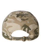 Rear View of Tan Camo Bio-Washed Classic Dad Hat - VC300A