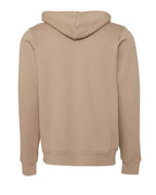Rear View of Tan Sponge Fleece Full-Zip Hoodie - 3739