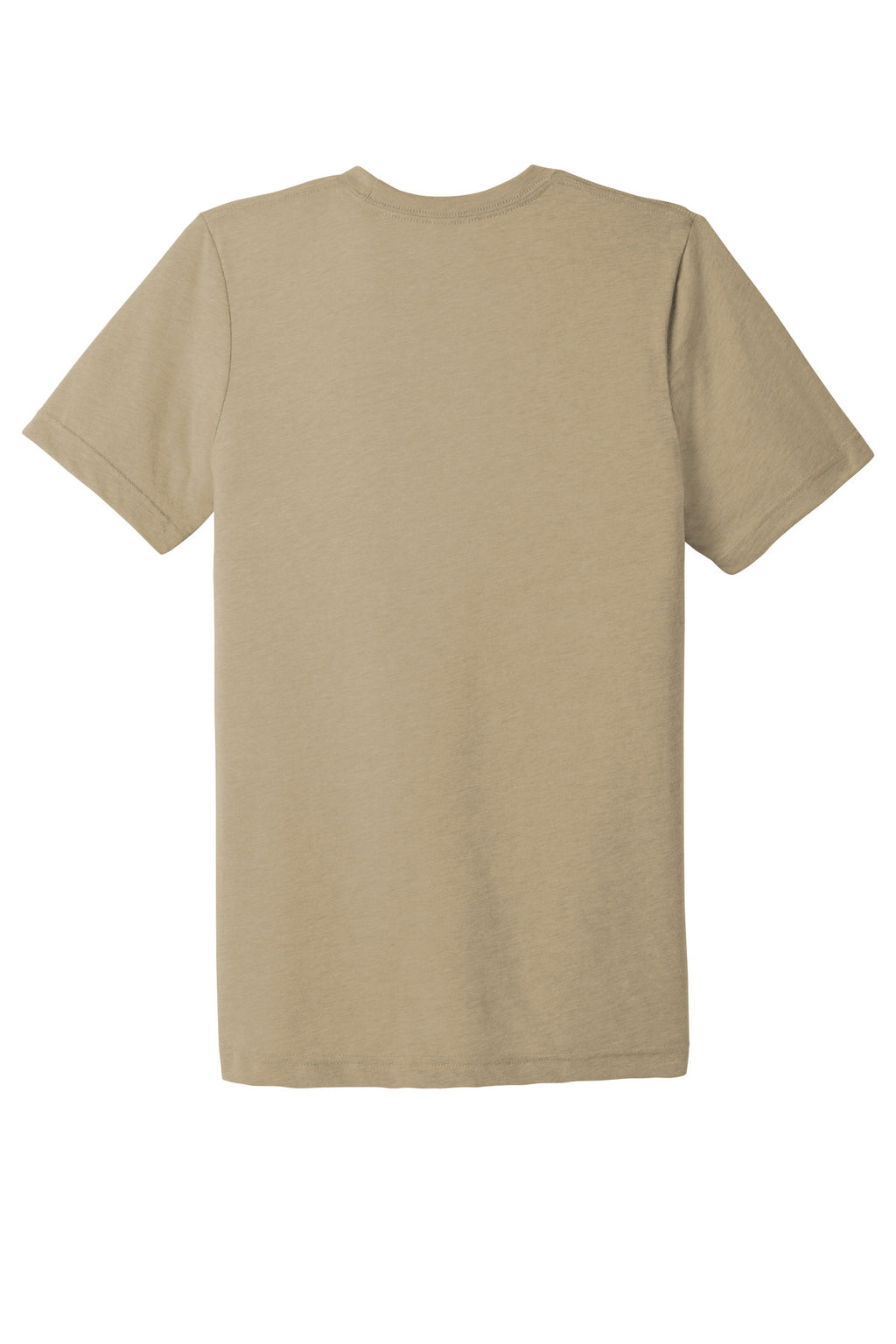 Rear View of Tan TB BELLA+CANVAS Unisex Triblend Short Sleeve Tee. BC3413