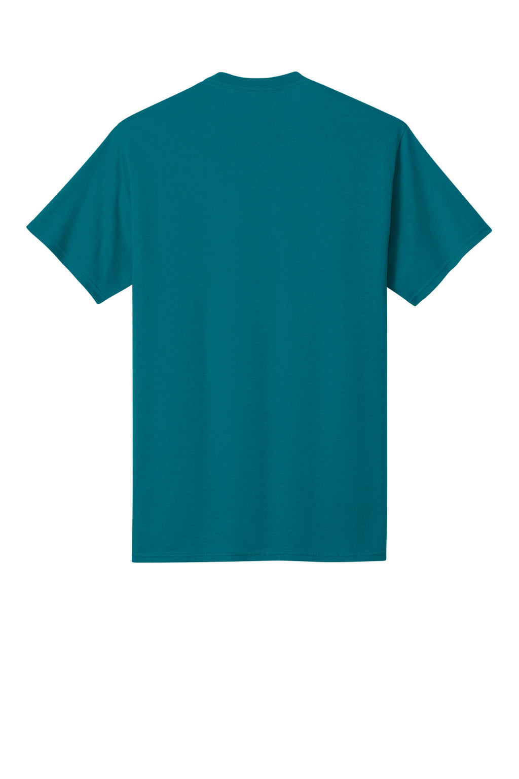 Rear View of Teal Port & Co Core Cotton Tee. PC54