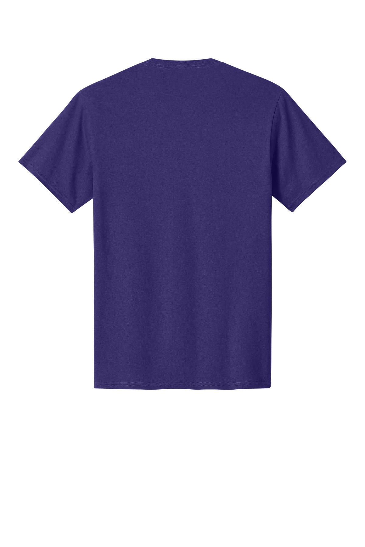 Rear View of Team Purple Port & Co Core Cotton Tee. PC54