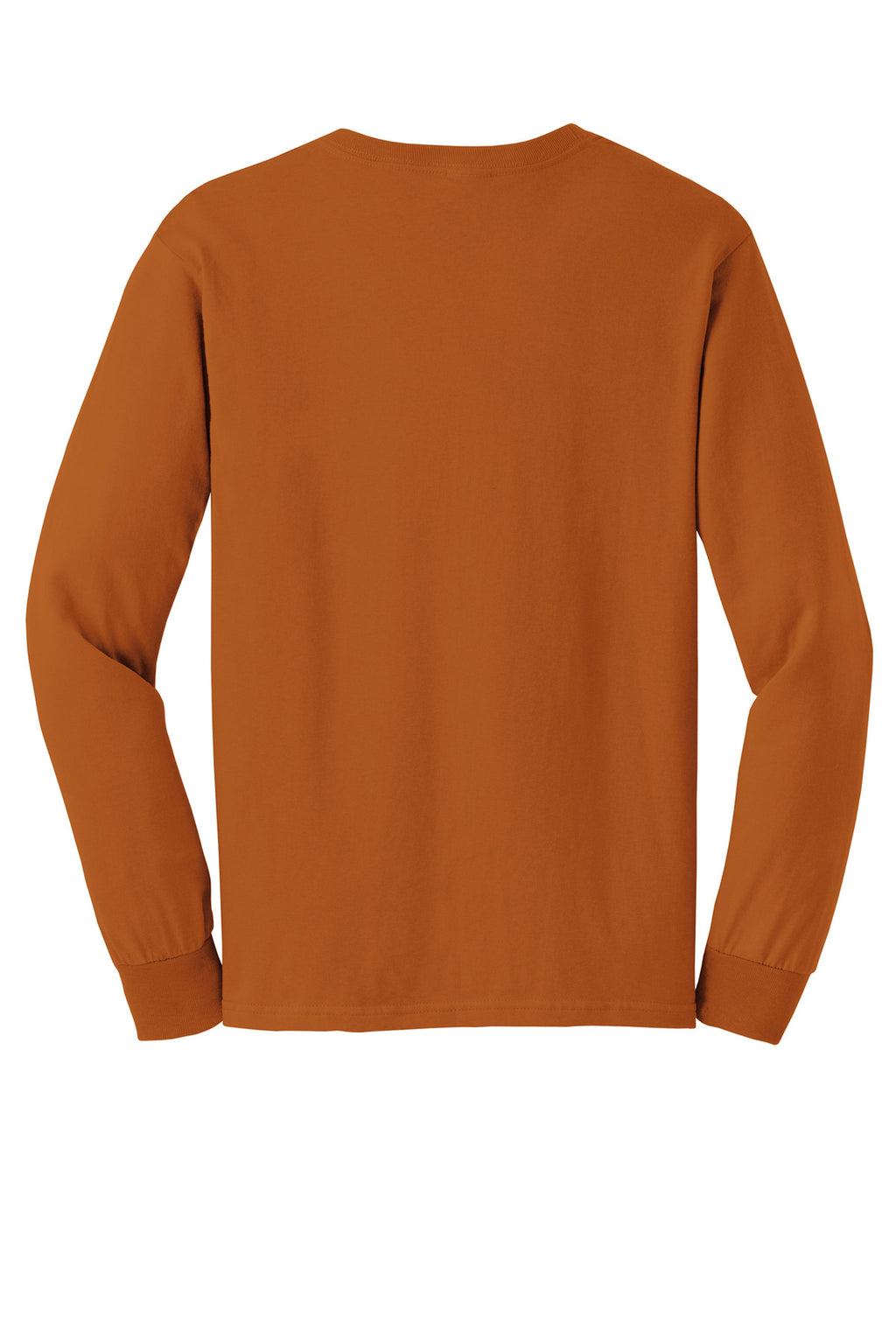 Rear View of Texas Orange Gildan - Ultra Cotton 100% US Cotton Long Sleeve T-Shirt. G2400