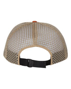 Rear View of Texas Orange/ Khaki Rogue Wide Set Mesh Cap - 935
