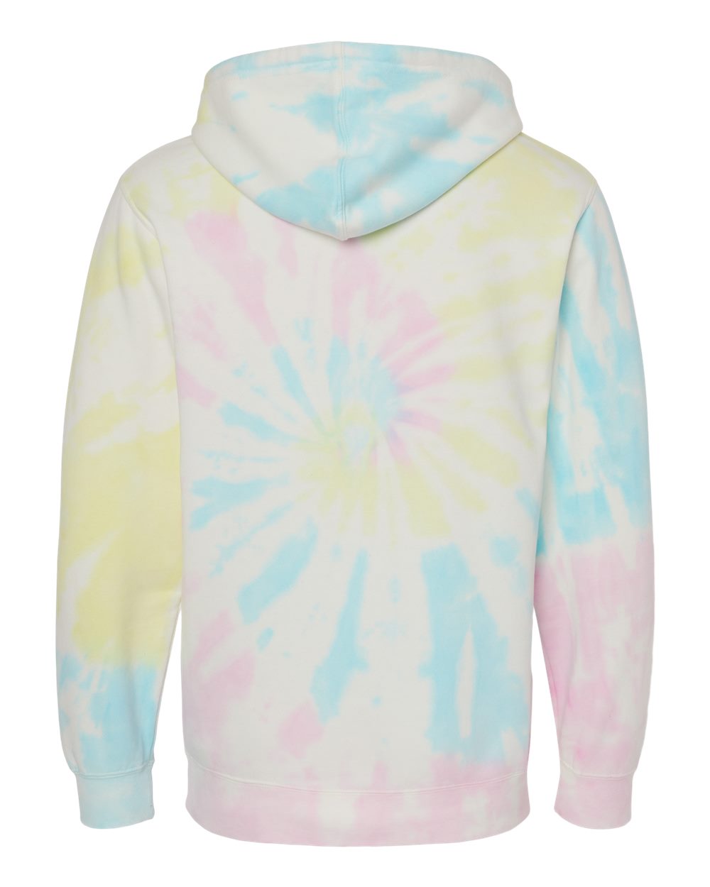 Rear View of Tie Dye Sunset Swirl Midweight Tie-Dyed Hooded Sweatshirt - PRM4500TD