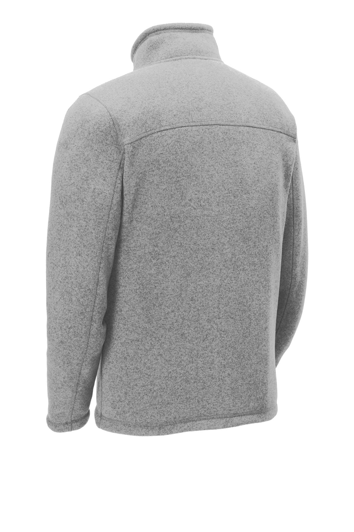 Rear View of TNF Med Gry He The North Face Sweater Fleece Jacket. NF0A3LH7