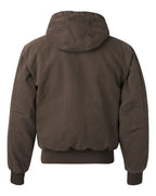 Rear View of Tobacco Cheyenne Boulder Cloth™ Hooded Jacket with Tricot Quilt Lining - 5020