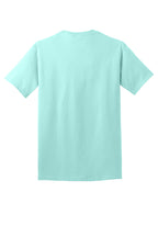 Rear View of TrCeladon Port & Co Core Cotton Tee. PC54