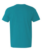 Rear View of Tropical Blue Softstyle® T-Shirt - 64000