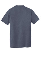 Rear View of True Navy Hthr New Era Heritage Blend Crew Tee. NEA100