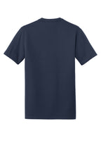 Rear View of True Navy New Era Heritage Blend Crew Tee. NEA100