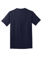 Rear View of TrueNavy Port & Co Core Cotton Tee. PC54