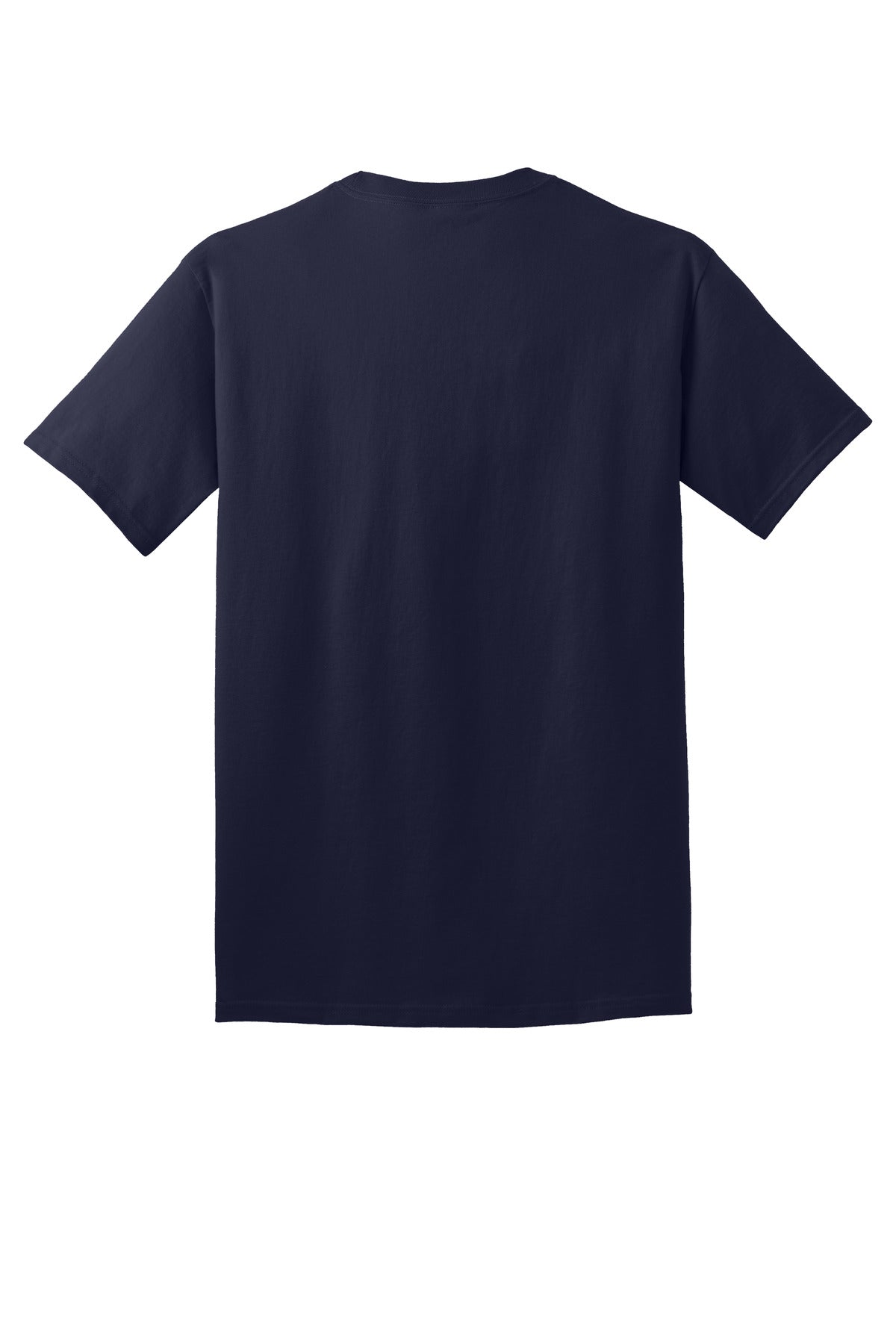 Rear View of TrueNavy Port & Co Core Cotton Tee. PC54