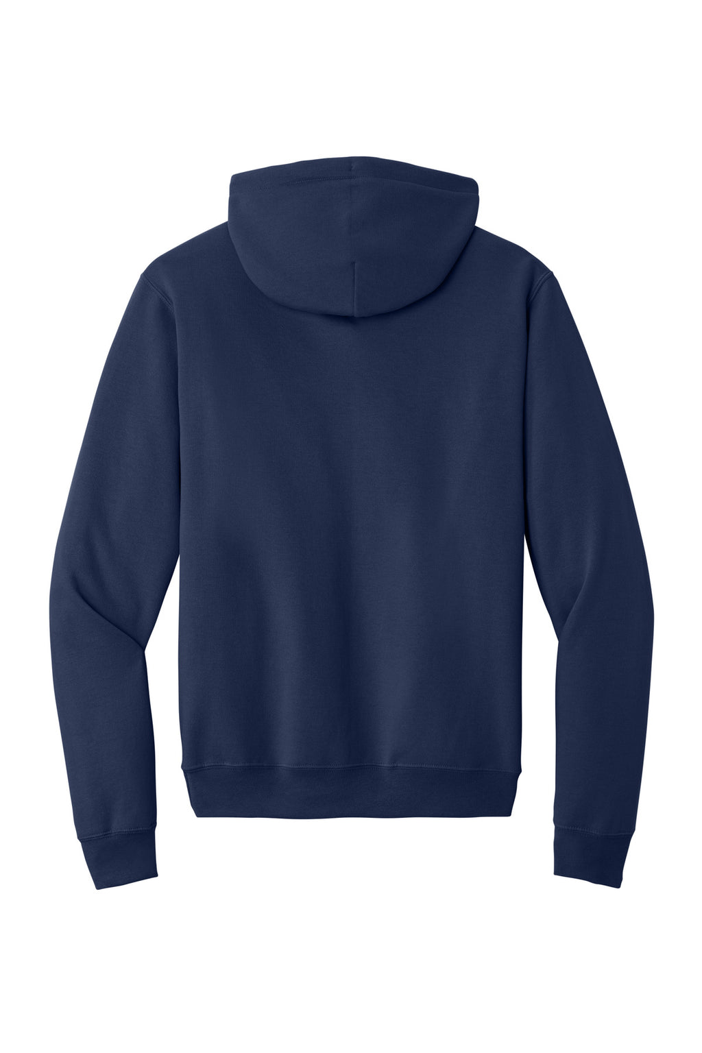 Rear View of TrueNavy Port & Co Core Fleece Pullover Hooded Sweatshirt. PC78H