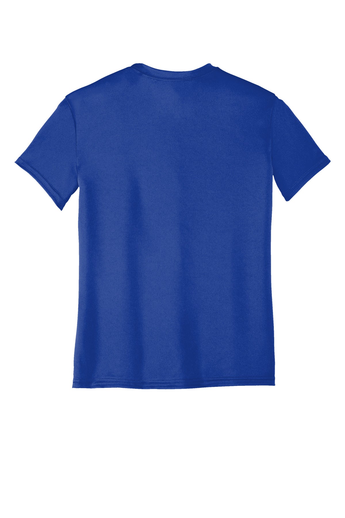Rear View of TrueRoyal Port & Co Youth Performance Tee. PC380Y