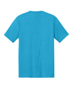Rear View of Turquoise Frst District Perfect Tri Tee. DM130