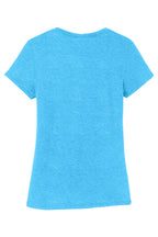 Rear View of Turquoise Frst District Women's Perfect Tri Tee. DM130L