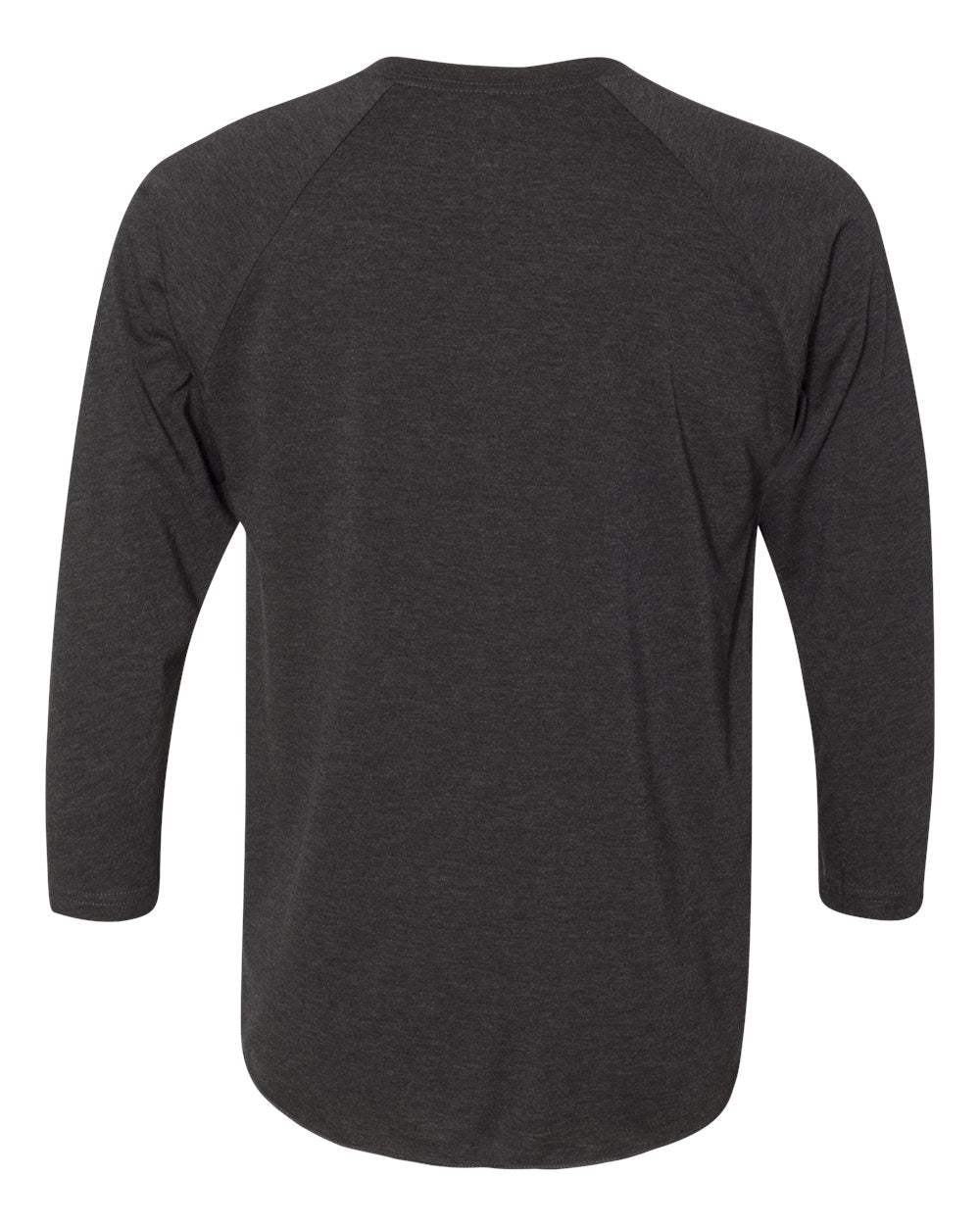 Rear View of Vintage Black Sleeves/ Vintage Black Body Triblend Three-Quarter Raglan T-Shirt - 6051