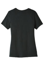Rear View of VtgBlack BELLA+CANVAS Women's Relaxed Jersey Short Sleeve Tee. BC6400