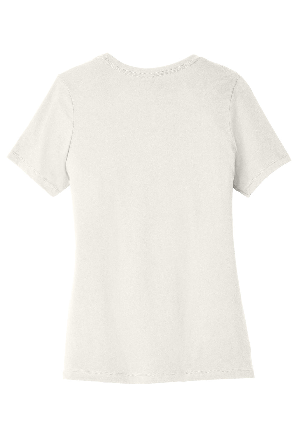 Rear View of VtgWhite BELLA+CANVAS Women's Relaxed Jersey Short Sleeve Tee. BC6400