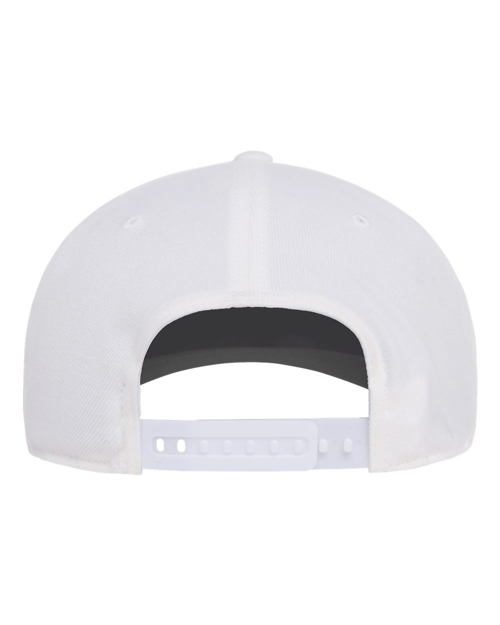 Rear View of White 110® Snapback Cap - 110F