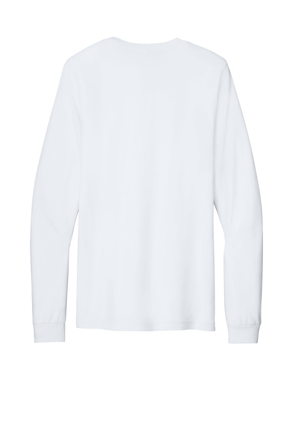 Rear View of White BELLA+CANVAS Unisex Jersey Long Sleeve Tee. BC3501