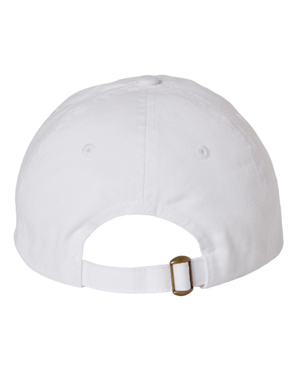 Rear View of White Bio-Washed Classic Dad Hat - VC300A