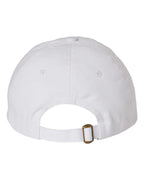 Rear View of White Bio-Washed Classic Dad Hat - VC300A
