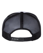 Rear View of White/ Black Foamie Trucker Cap - 113