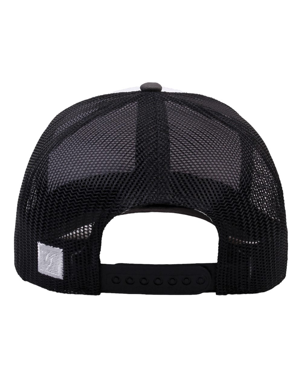 Rear View of White/ Charcoal/ Black Everyday Trucker Cap - GB452E