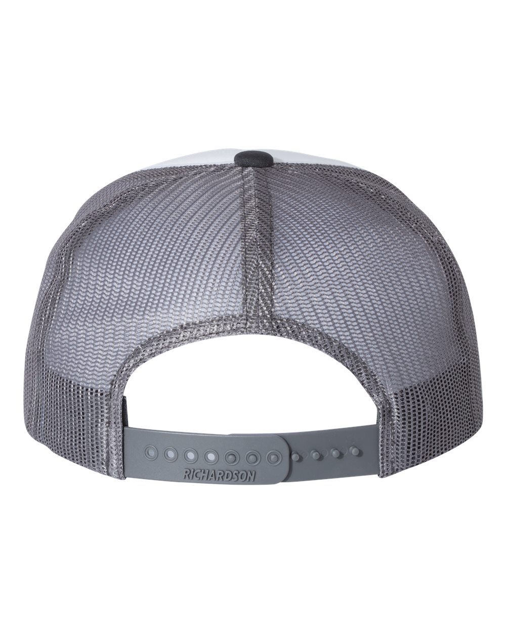 Rear View of White/ Charcoal Foamie Trucker Cap - 113