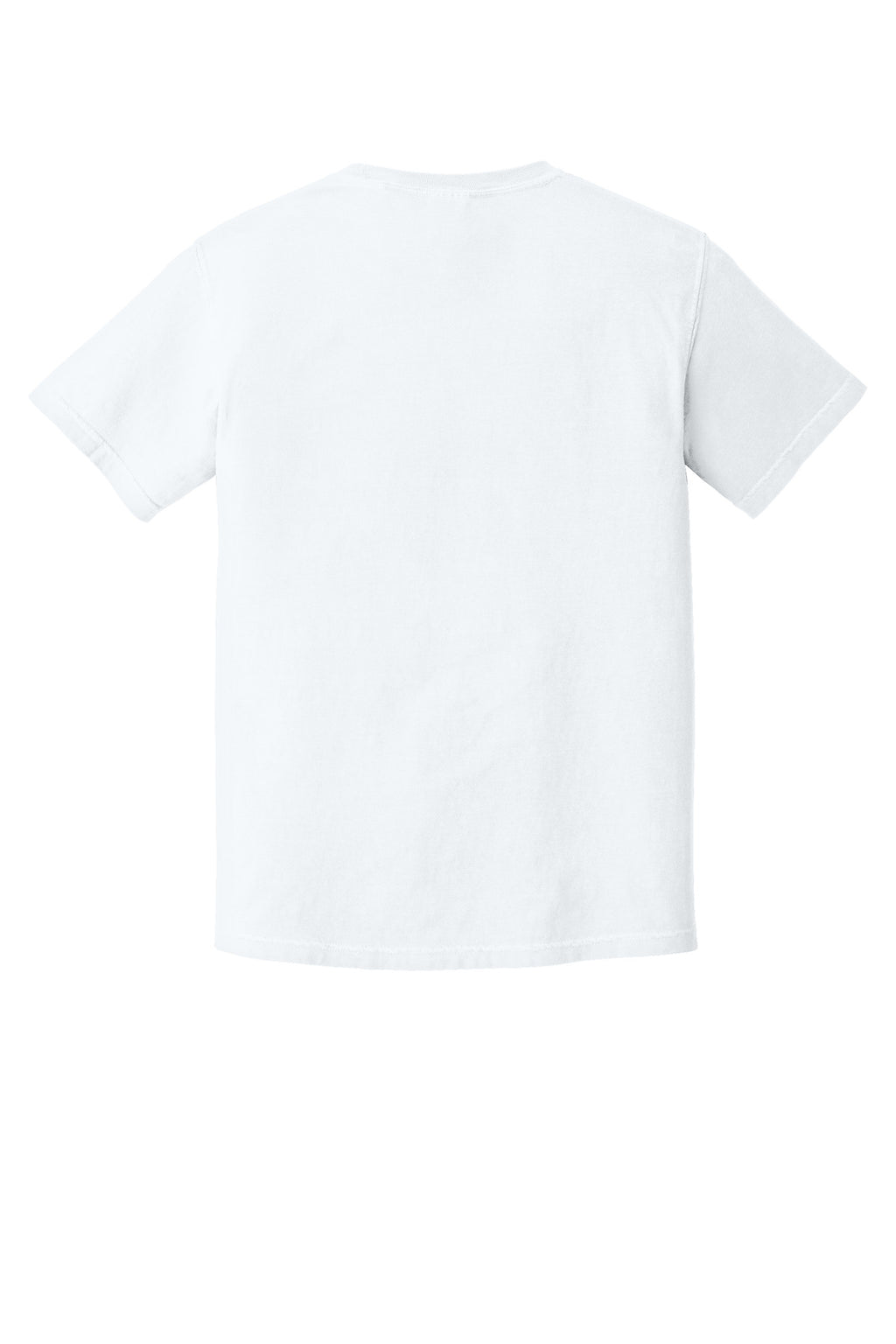 Rear View of White COMFORT COLORS Heavyweight Ring Spun Tee. 1717