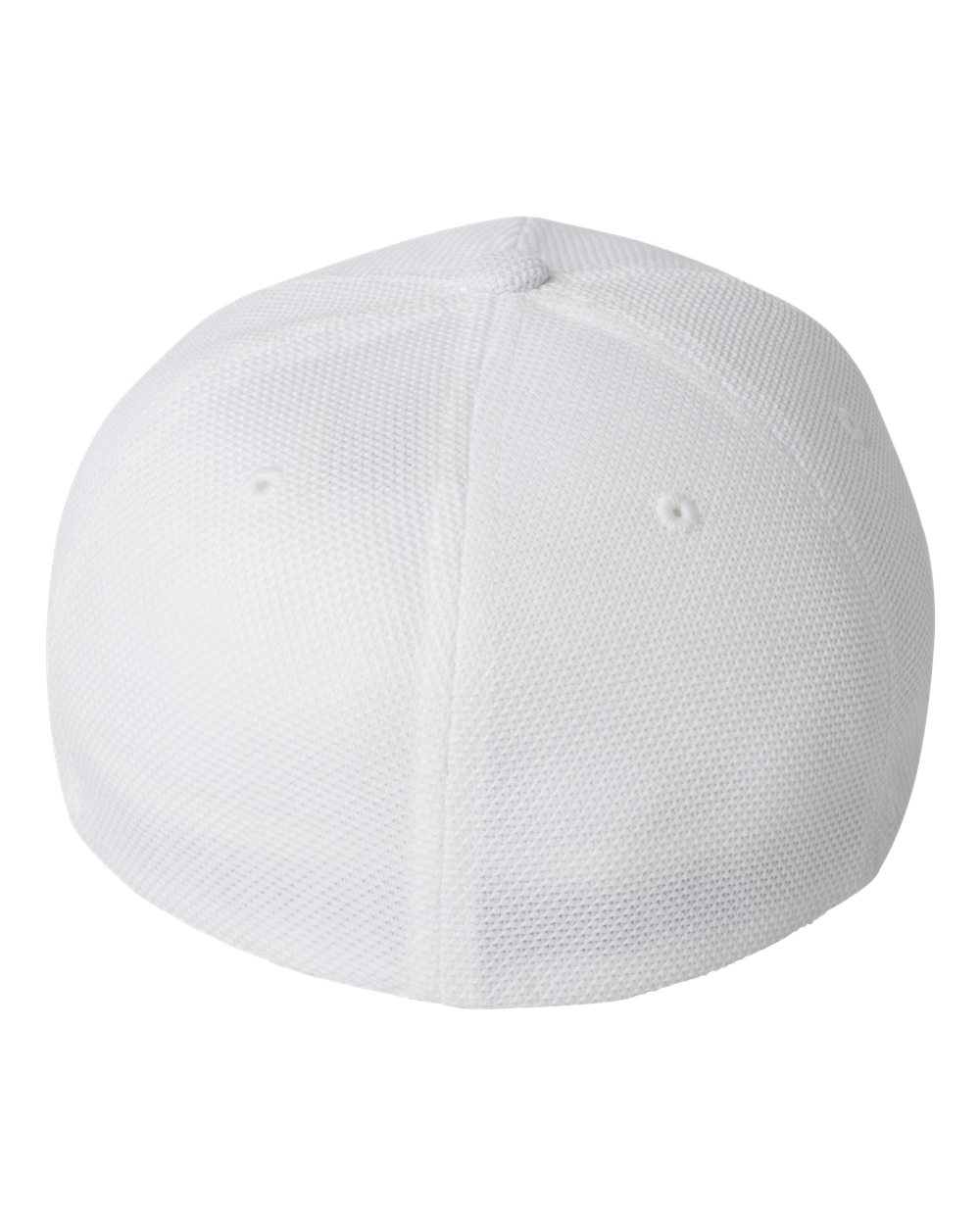 Rear View of White Cool & Dry Piqué Mesh Cap - 6577CD