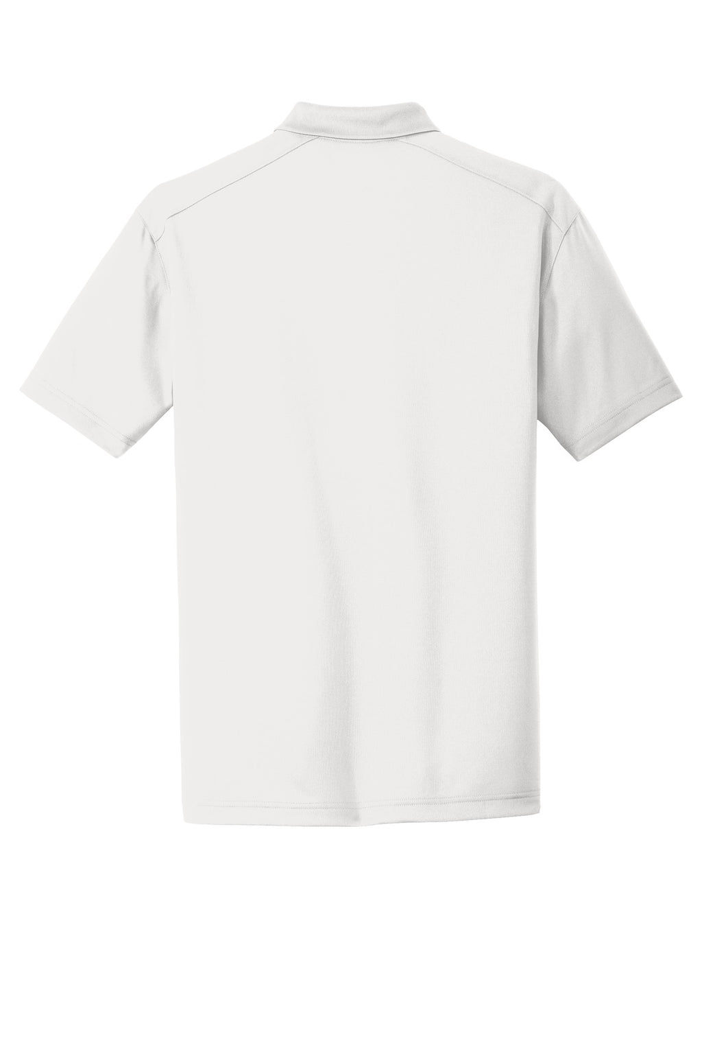 Rear View of White CornerStone Select Lightweight Snag-Proof Polo. CS418