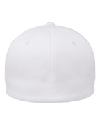 Rear View of White Cotton Blend Cap - 6277