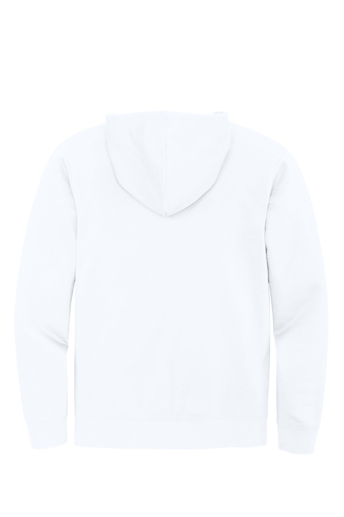Rear View of White District V.I.T. Fleece Full-Zip Hoodie DT6102