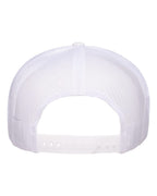 Rear View of White Five-Panel Classic Trucker Cap - 6006