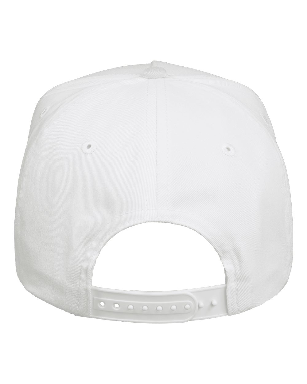 Rear View of White Five-Panel Twill Cap - 8869