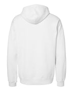 Rear View of White Garment-Dyed Hooded Sweatshirt - GDH450
