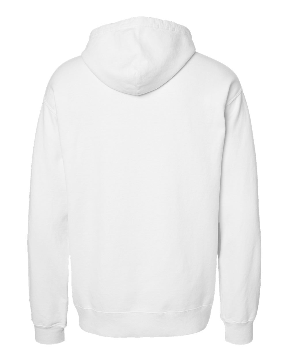 Rear View of White Garment-Dyed Hooded Sweatshirt - GDH450