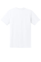 Rear View of White Gildan DryBlend 50 Cotton/50 Poly T-Shirt. 8000