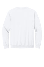 Rear View of White Gildan Heavy Blend Crewneck Sweatshirt. 18000