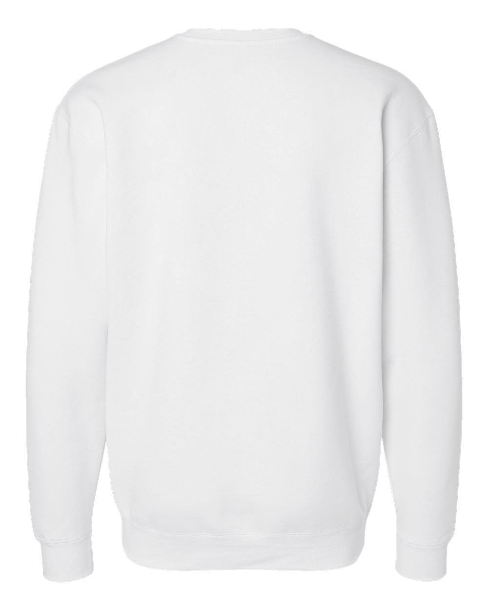 Rear View of White Heavyweight Crewneck Sweatshirt - IND3000