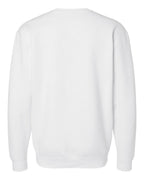 Rear View of White Heavyweight Crewneck Sweatshirt - IND3000
