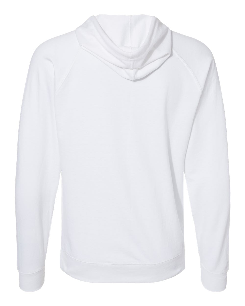 Rear View of White Icon Lightweight Loopback Terry Hooded Sweatshirt - SS1000