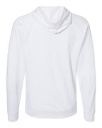Rear View of White Icon Lightweight Loopback Terry Hooded Sweatshirt - SS1000