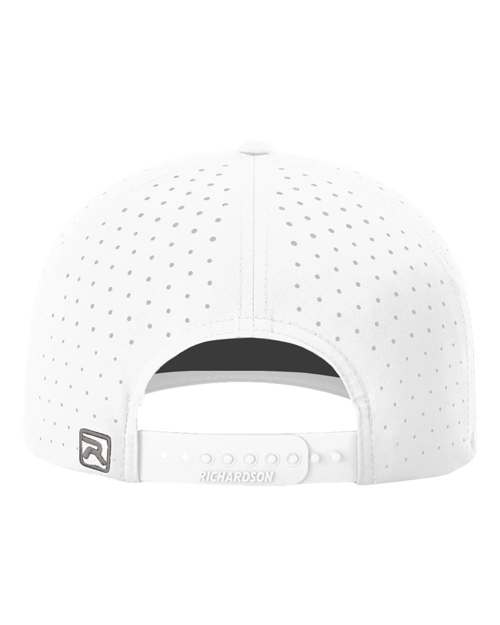 Rear View of White Laser Perf R-Flex Cap - 632