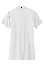 Rear View of White Mercer+Mettle Women's Stretch Heavyweight Pique Polo MM1001